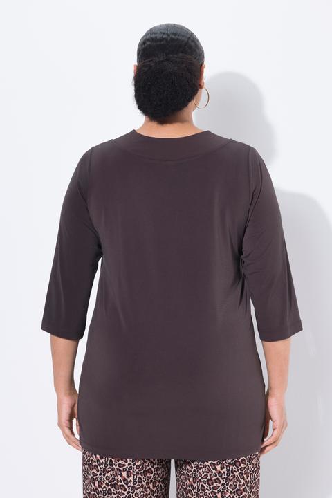 Produktbild Ulla Popken Longshirt, A-Linie, V-Ausschnitt, 3/4-Ärmel (56)
