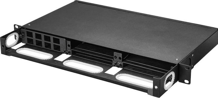 Produktbild Renkforce Modulares Rangierfeld, LWL/MPO oder MTP und RJ45/Koax, 1 HE, 19”³ (Kabeldurchlass, 31.13 cm)