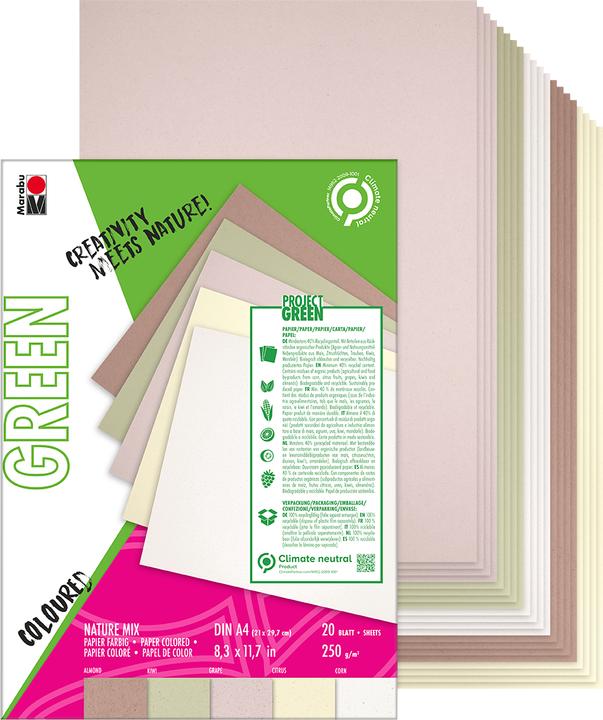 Image du produit Marabu Bloc de coloriage Green Nature Mix, DIN A4, couleurs naturelles assorties (A4, Blanc)