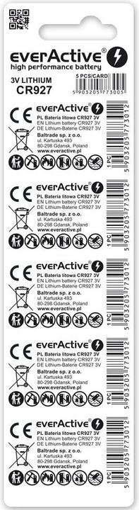 Immagine prodotto Everactive CR927 Lithium (5 pz., Specifico del dispositivo, 30 mAh)
