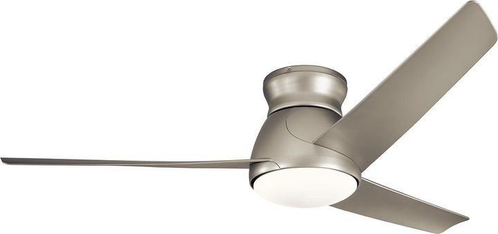 Actual product image Elstead Lighting Eris silent ceiling fan with LED light Ø152cm IP44 outdoor + remote control nickel