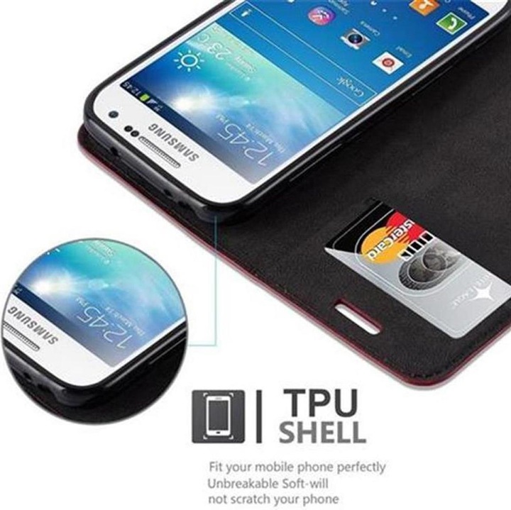 Actual product image Cadorabo Book Invisible Magnet Cover (Samsung Galaxy S4 mini)