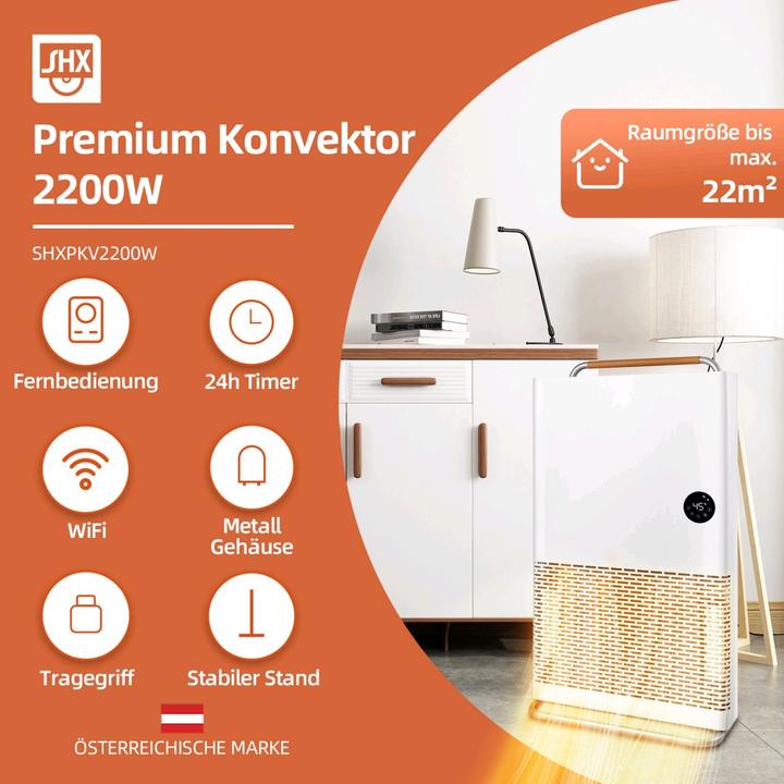 Image du produit SHE SHX NDU-22WT Chauffage n.rel 22 m² Blanc (2200 W)