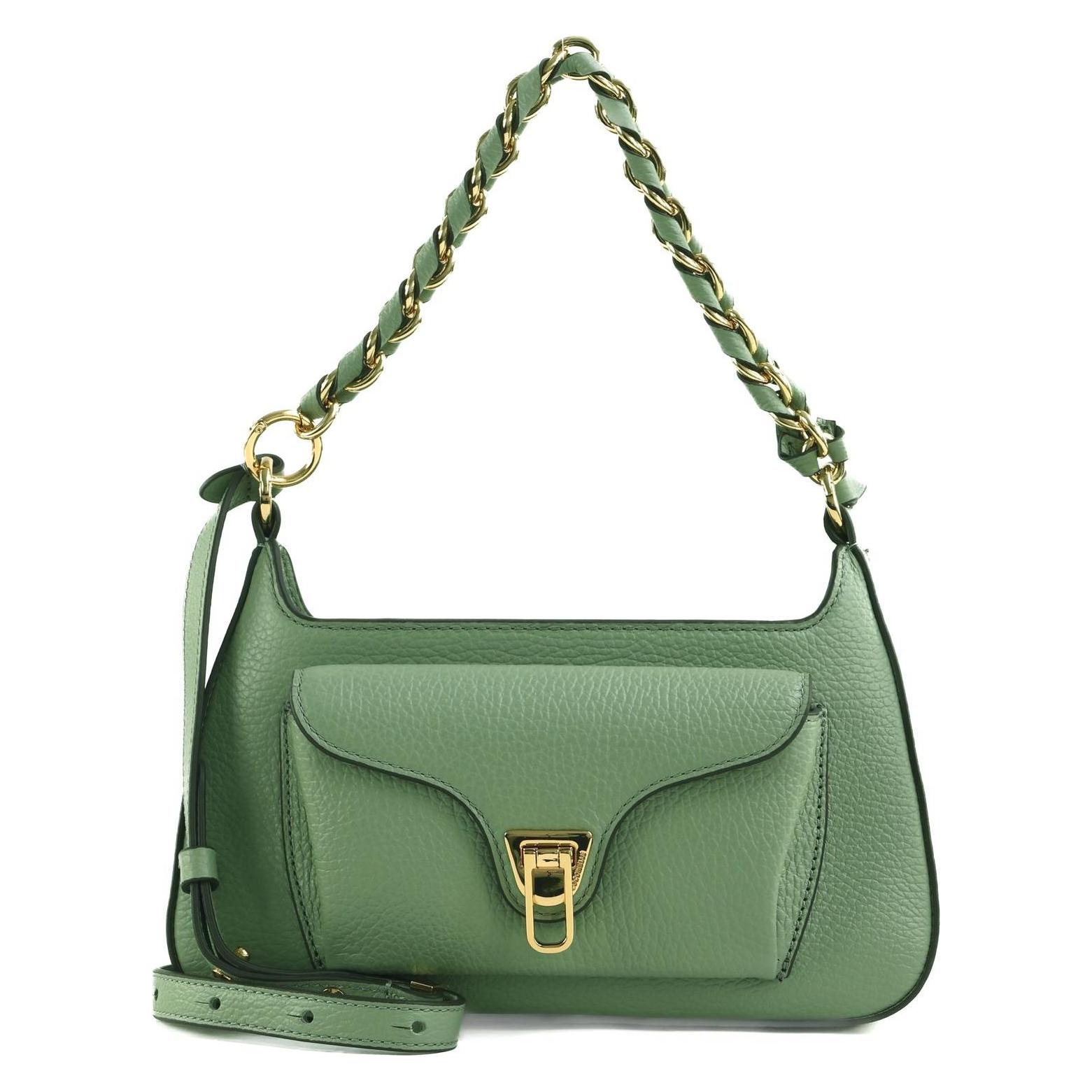 Coccinelle, Handtasche, Beat Grained Leather Handbag, Grün