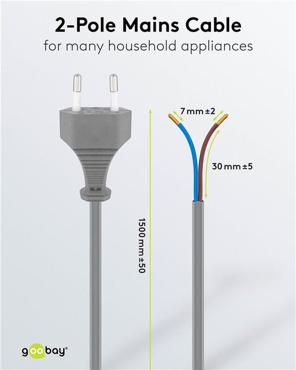 Actual product image Goobay Power connection cable gray 1.50 (1.50 m)