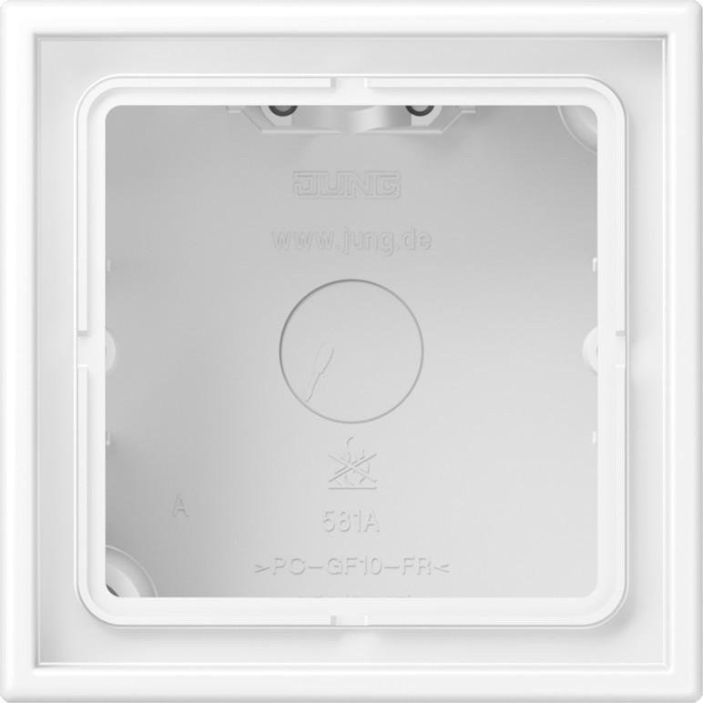 JUNG, Zubehör Schalterprogramm, Gehäuse AP 1f Kst ws LS / LS CUBE mt AP- LS581AWWM
