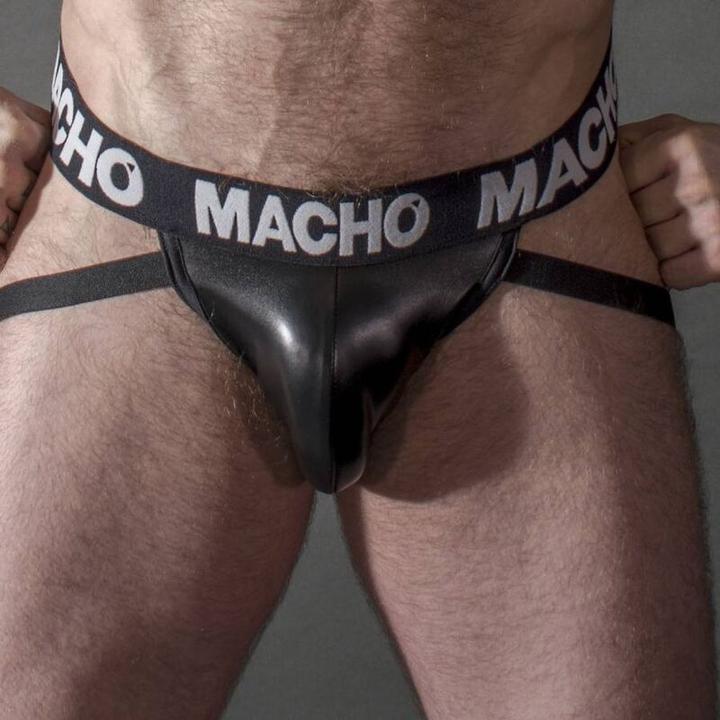 Actual product image Macho Underwear Macho - Mx25nc Jock Black Leather L (L)