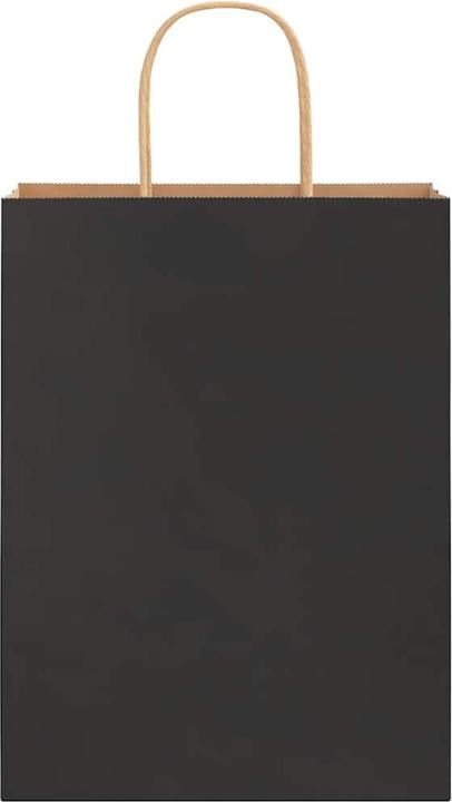 Produktbild VidaXL Kraftpapiertüten 50 Stk. mit Henkel Schwarz 26x12x35 cm Papiertüte (Geschenktüte, 50 x)