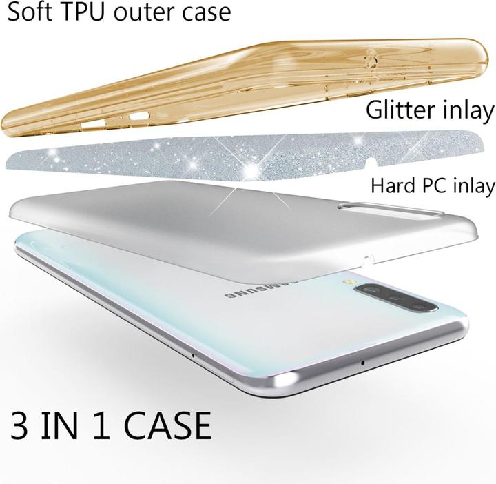 Actual product image Nalia Glitter cover (Samsung Galaxy A50)