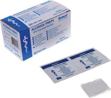 Immagine prodotto Romed Tamponi alcolici a 2 strati 65 x 30 mm Tamponi alcolici 100 pezzi