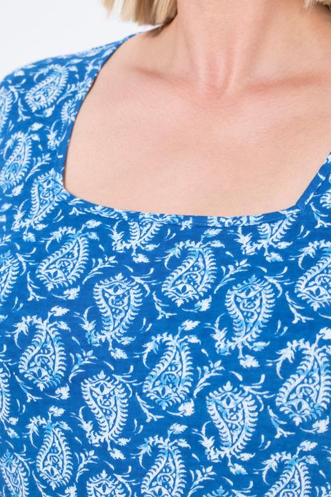 Produktbild Ulla Popken T-Shirt, gemustert, A-Linie, Carree-Ausschnitt, Halbarm (62)
