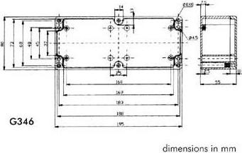 Produktbild Velleman ABS-GEHÄUSE - WASSERDICHT - DUNKELGRAU - 195 x 80 x 55 mm (Gehäuse)
