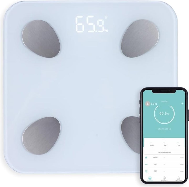 Livoo Smart Bluetooth Body Fat Scale (180 kg)