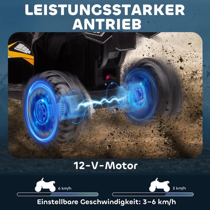 Image du produit Homcom Elektro-Quad Kunststoff, Metall Schwarz+Gelb (12 V)