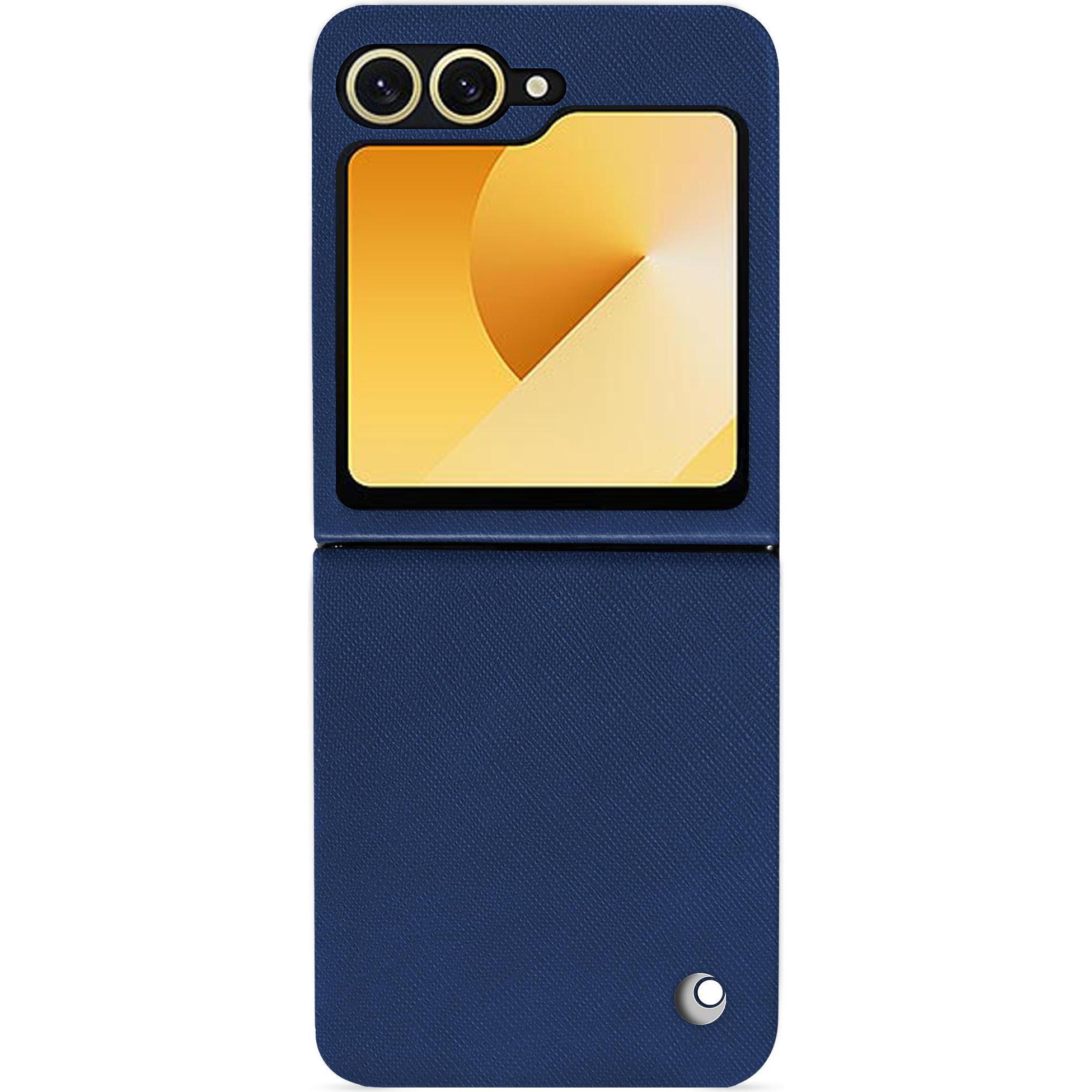 Noreve Lederschutzhülle Samsung Galaxy Z Flip6 (Samsung Galaxy Z Flip6), Smartphone Hülle, Blau
