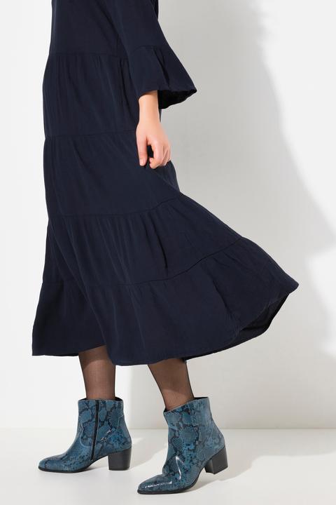 Produktbild Ulla Popken Kleid, A-Linie, Tunika-Ausschnitt, 3/4-Volantarm (54)