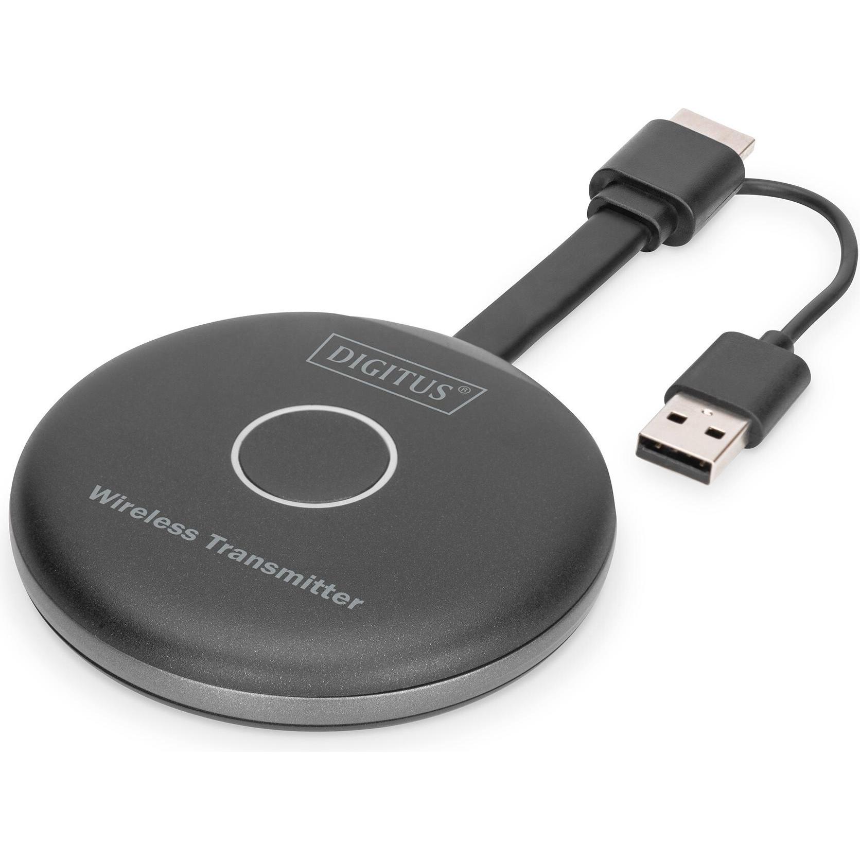 Digitus Wireless HDMI Transmitter für DS-55317 (50 m), Trasmettitore wireless, Nero, Grigio