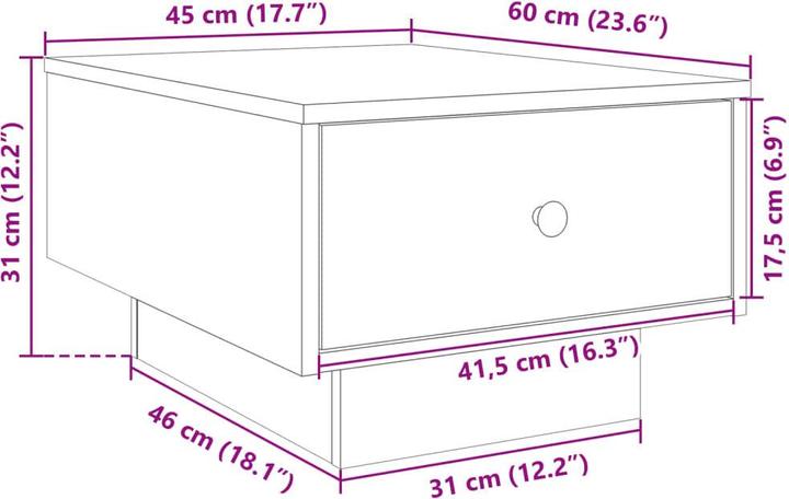 Actual product image vidaXL Bartolemo (60 x 45 x 31 cm)