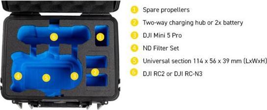 Image du produit B&W International DJI Mini 5 Pro - Transportkoffer B&W Typ 2000 (Valises de drone, DJI Mini 5 Pro)