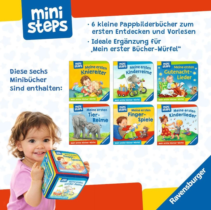 Produktbild Ravensburger ministeps: Mein erster Bücher-Würfel: Lieder, Reime, Fingerspiele (Bücher-Set) (Deutsch)