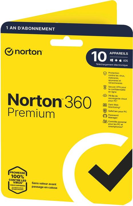 Energy Label Norton 360 Premium Sleeve, 10 Device, 1 year (10 User, 12 months)