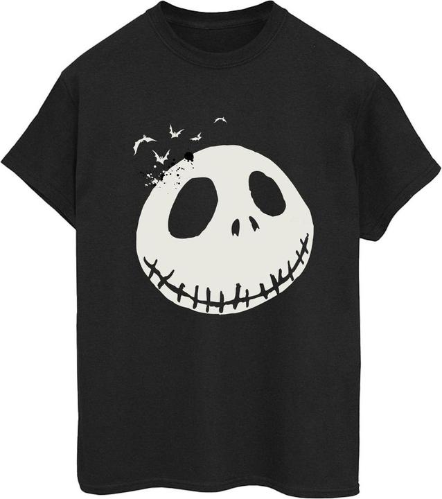 Actual product image The Nightmare Before Christmas Womens/Ladies Jack Skellington Face Cotton Boyfriend T-Shirt (4XL)