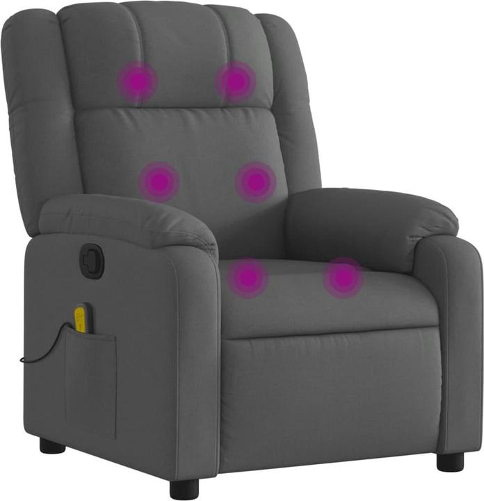 Actual product image vidaXL Massage chair dark grey fabric,Colour: Dark grey,Material