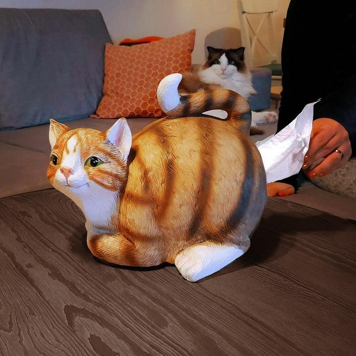 Image du produit Mikamax Cat Tissue Holder - Porte-papier pour chats - Boîte à mouchoirs - 30 x 23 x 23 cm - Cat Lover Gad