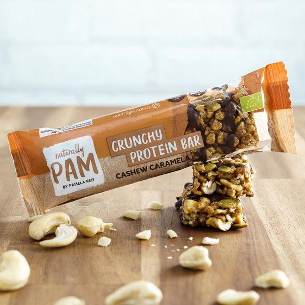 Produktbild Naturally Pam Crunchy Protein Bar CASHEW CARAMELA by Pamela Reif Box (Cashew Caramela, 360 g)
