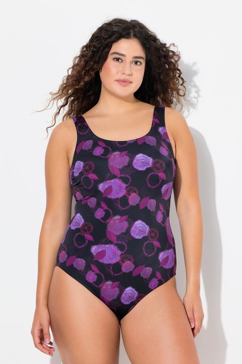 Immagine prodotto Ulla Popken Costume da bagno senza coppe con foglie e materiale riciclato (50, 52)