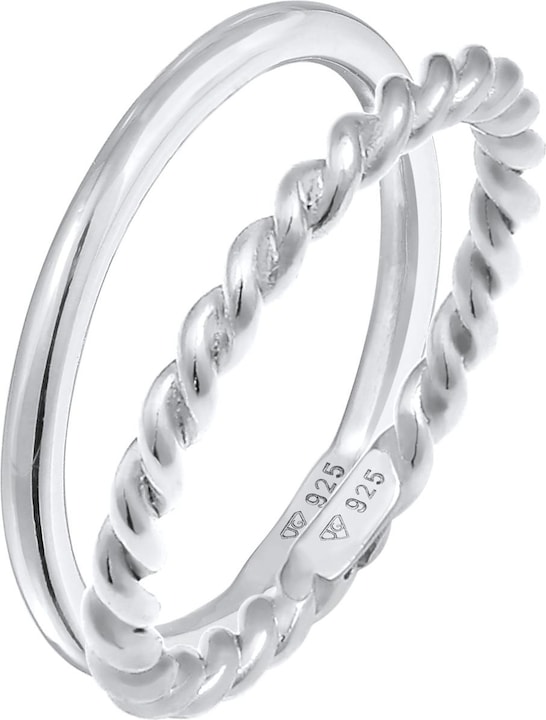 Elli Ring Basic Twisted 2er Set 925 Silber