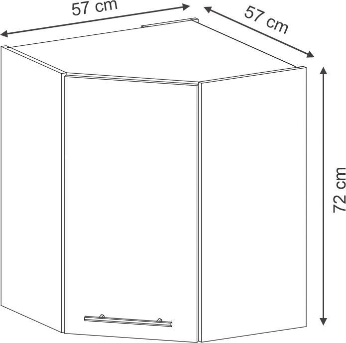 Produktbild Vicco Eckhängeschrank Fame-Line (57 x 34.10 x 72 cm)