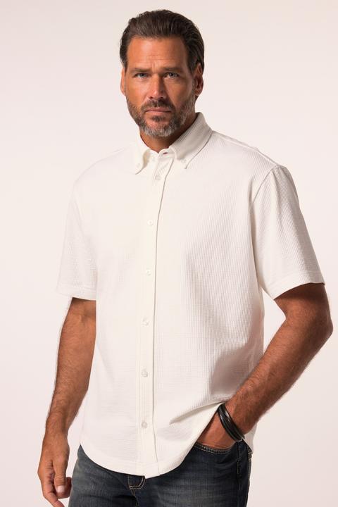 Produktbild JP1880 Seersucker-Hemd, Jersey-Qualität, Halbarm, Buttondown-Kragen, Modern Fit (4XL)