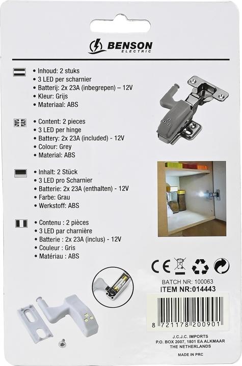 Produktbild Casativo Automatische Schrankscharnier-Beleuchtung, grau, 2-tlg.