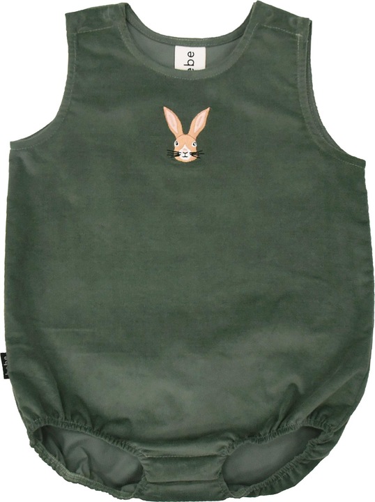 Image du produit Hebe Barboteuse en velours côtelé avec broderie de lapin et rabat (74)