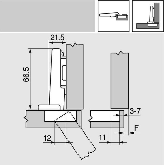 Actual product image Blum 70T3590.TL Eckband 110°, CLIP top