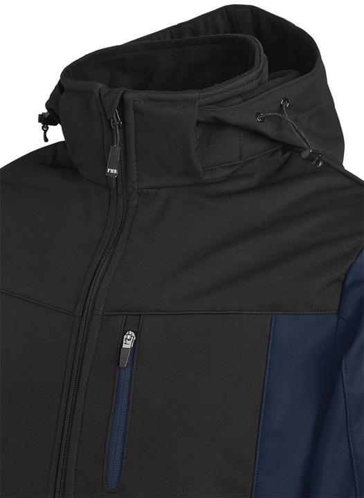 Actual product image FHB Men's softshell jacket JANNIK navy blue, black size L (L)