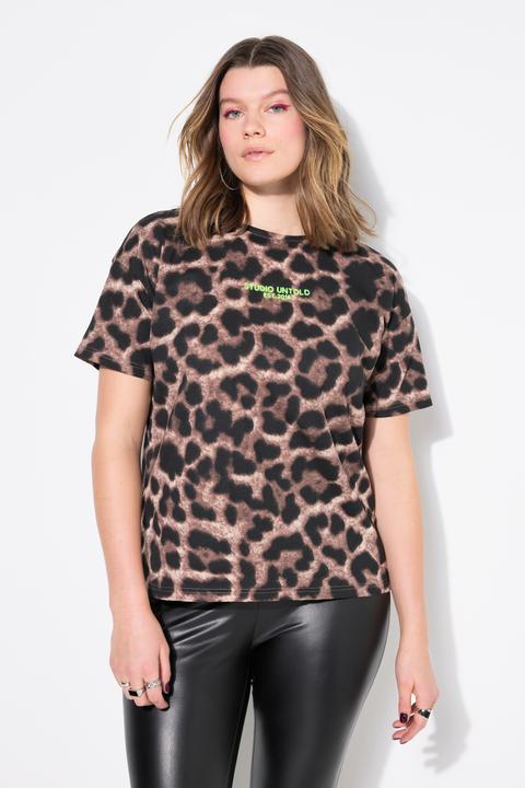 Actual product image Studio Untold Leopard Print Embroidered Tee (42, 44)