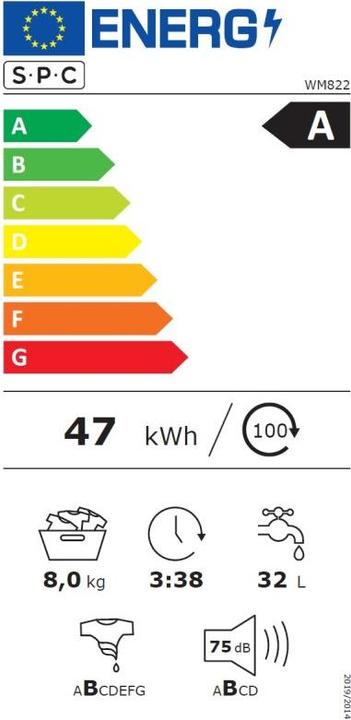 Energie-Label SPC WM822 (8 kg, Links)
