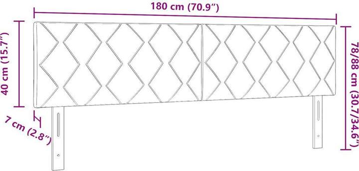 Produktbild VidaXL Kopfteil mit Rautenmuster Dunkelgrün 180 cm Samt