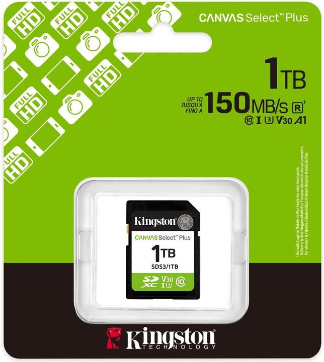 Produktbild Kingston Canvas Select Plus (1000 GB, SDXC, U3, UHS-I)