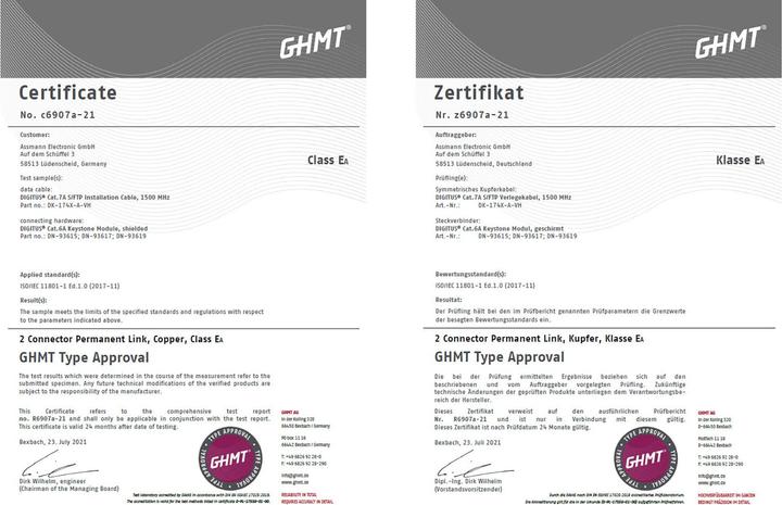 Produktbild Digitus Cat.7A S/FTP, Verlegekabel, 500 m, duplex, Dca (SFTP, CAT7a, 500 m)