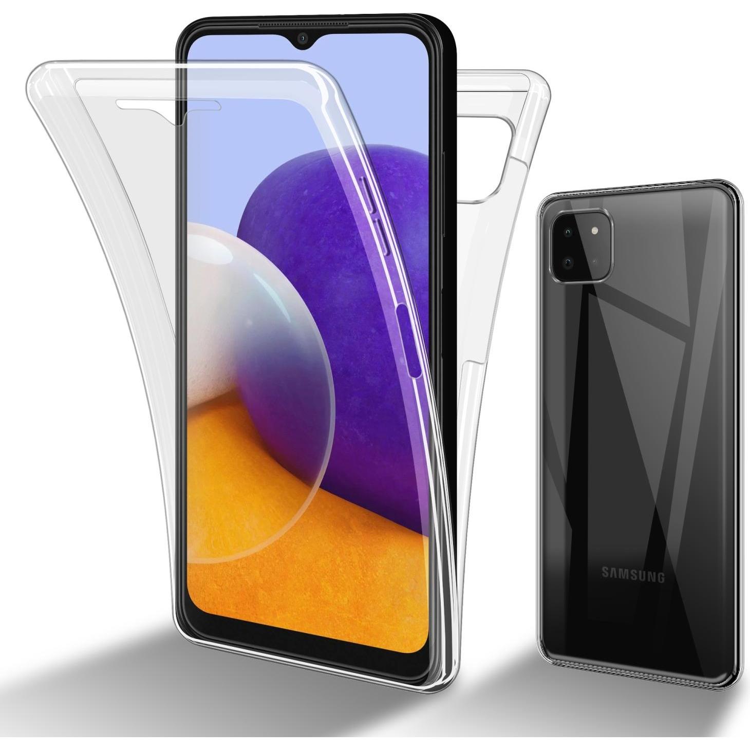 Cadorabo TPU 360 Grad Case Hülle (Samsung Galaxy A22 5G), Smartphone Hülle, Transparent