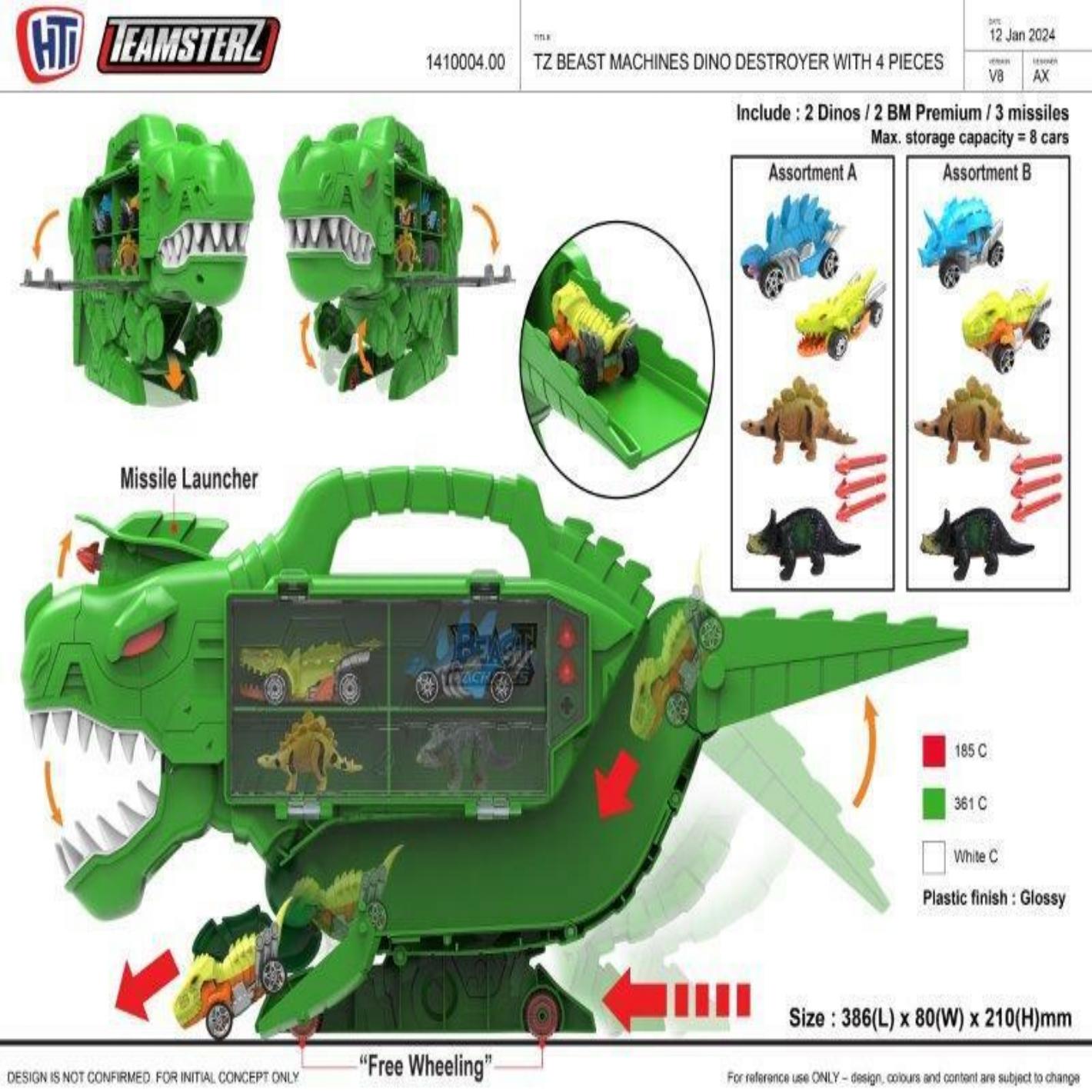 Thumbnail - Teamsterz Transporter T-rex Beast - Ultimatives Spielzeug für Jugendliche.