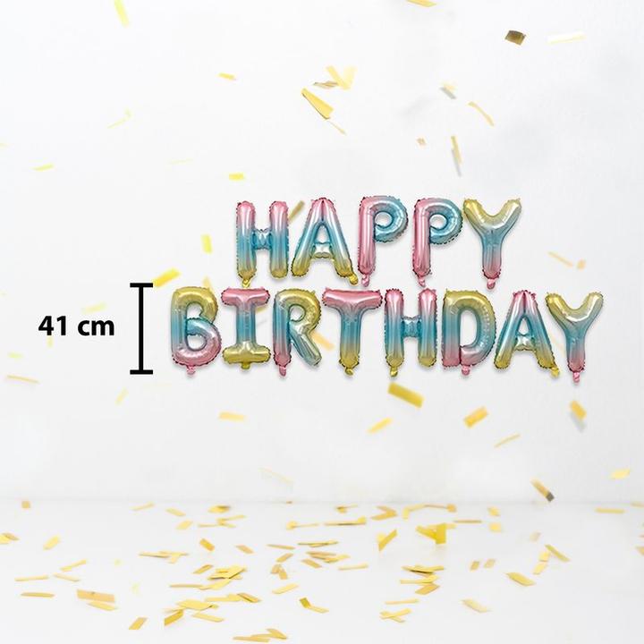 Image du produit Hermex Ballon lettre d'anniversaire Happy Birthday (1 x)