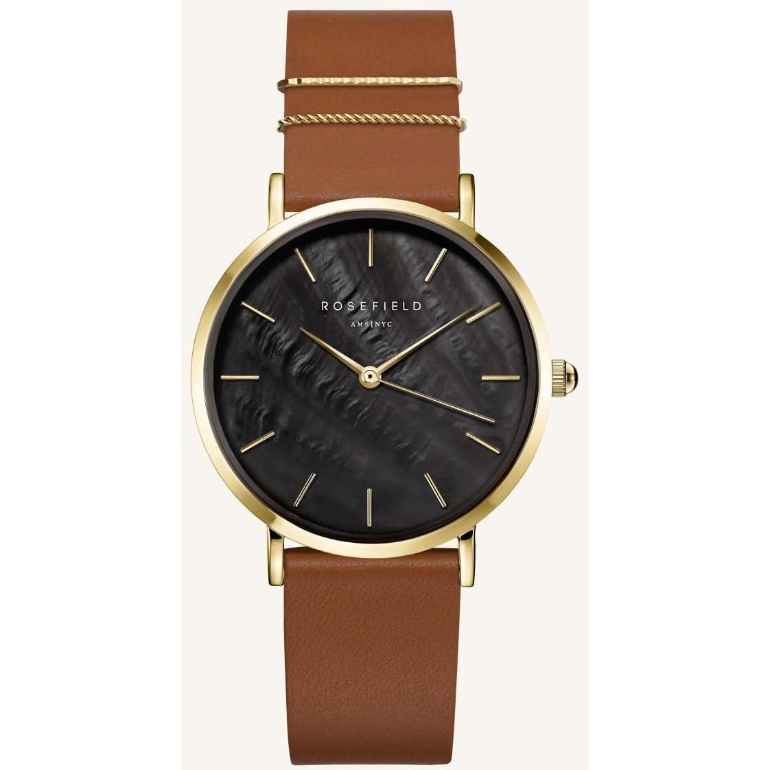 Rosefield, Orologio Da Polso, Il West Village WBCLG-W96, Marrone, Oro, (Orologio Da Polso Analogico, 40 Mm)