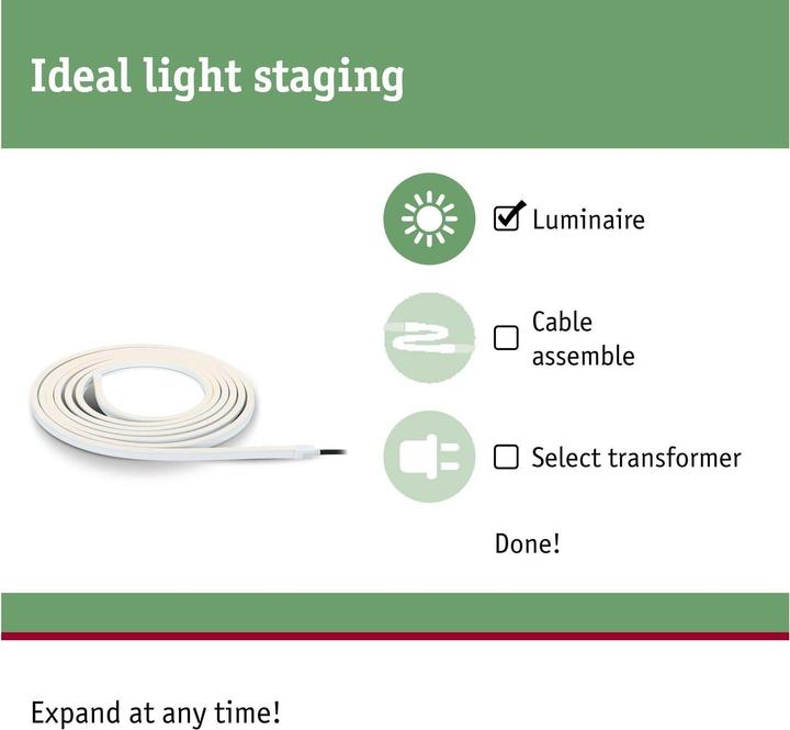 Immagine prodotto Paulmann Plug & Shine Stripe (Bianco caldo, 500 cm, Esterno)