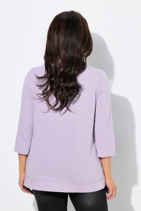 Actual product image Ulla Popken Raw-Edged Botanical Graphic Tee (54)
