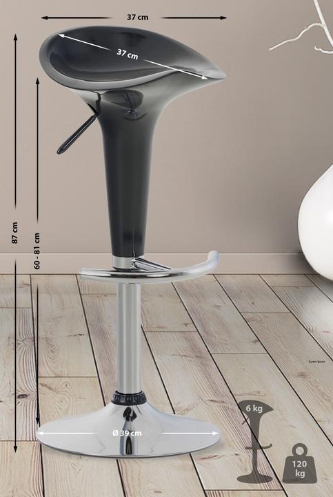 Produktbild CLP Barhocker Saddle, grau