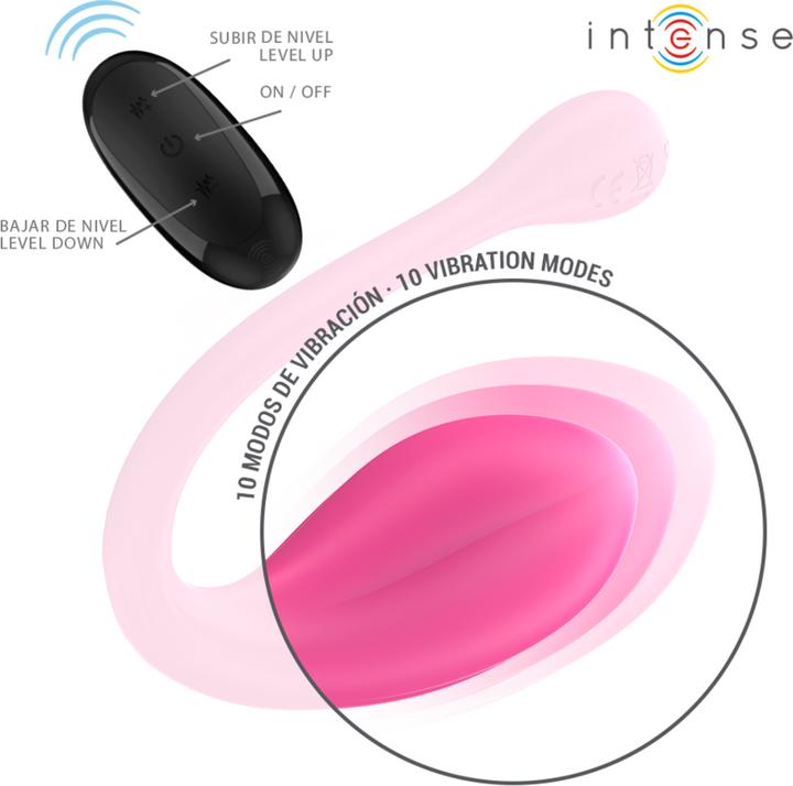 Actual product image Intense Janice U Vibrator Double Stimulation 10 Vibrations Pink Remote Control